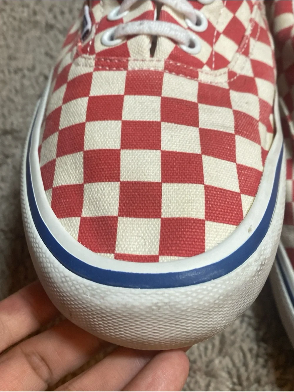 Vans Era Pro Low Checkerboard Rococco Sneakers - Red & White